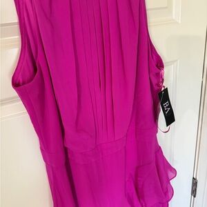 Betsy & Adam Fuchsia Sleeveless Dress Flowy Ruffles